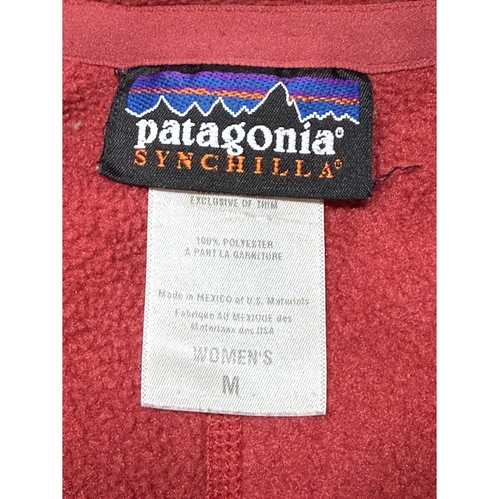 Patagonia Synchilla Jacket Womens Sz M Red 1/2 Zip Pullover Fleece - Picture 6 of 9